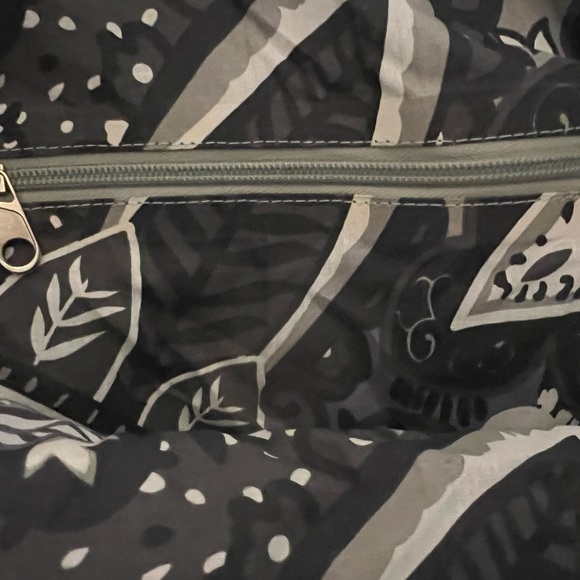 MIPOLY LARGE SCREEN PRINT BAG. Brown leather and fabric material purse. - Picture 8 of 10